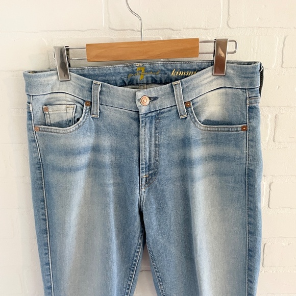 7 for all mankind Kimmie Crop Ankle Denim jeans Light wash Mid rise Sz 30 - Picture 6 of 16